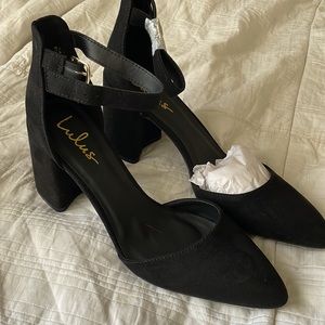 New in Box Lulus Black Ellarose Heels